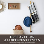 MyGift 2.5 Ft Gold Metal Tree Branch Wall Mounted Hat & Coat Rack - Image 3