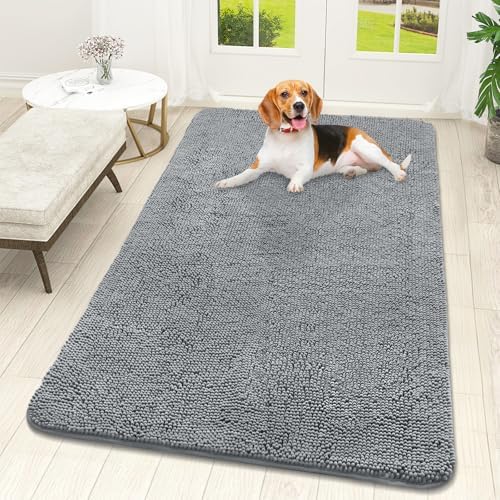 OLANLY Dog Door Mat for Muddy Paws 59x32, Super Absorbent Chenille Mud Mat by OLANLY