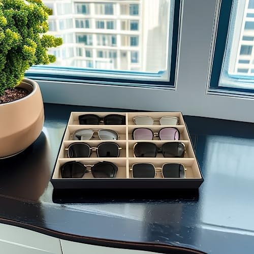Premium Quality Sunglasses Tray Organizer Display PU Leather Exterior Soft - Image 3