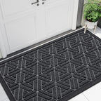 Smiry Front Door Mat Outside Entrance, Low Profile Rubber Doormat by Smiry