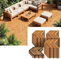 GIANTEX 30 PCS Acacia Wood Deck Tiles, Interlocking Patio Flooring Tiles by Giantex