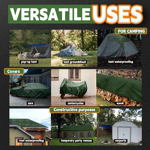 RAINDEWAY 6x6 Feet Tarps Heavy Duty Waterproof 10.5 Mil Outdoor Small Tarp - Image 7