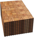 PrimeZone 432 PCS Solid Acacia Wood Interlocking Patio Deck Tiles Outdoor by PrimeZone