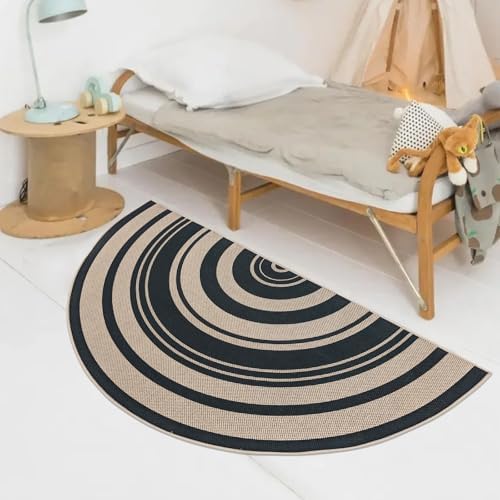 Easy Jute Rug 2.6x5Ft Half Round Rainbow Carpet - Image 5