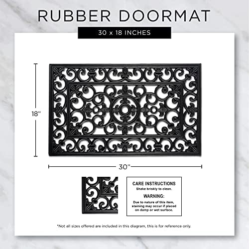 DII Rubber Doormats Collection All Weather, Wrought Iron Half Round - Image 3