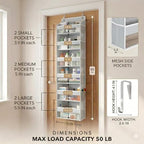 HOMELUX THEORY Over the Door Organizer, 100D Fabric, Light Gray 2pc - Image 2