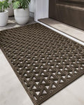DEXI Front Door Mat Outside Entrance Rubber Floor Doormat, 19x30 Brown by DEXI