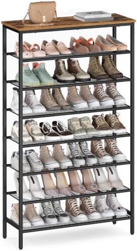 VASAGLE Shoe Rack with 7 Mesh Shelves and 1 Large Top by VASAGLEbySONGMICSHOME
