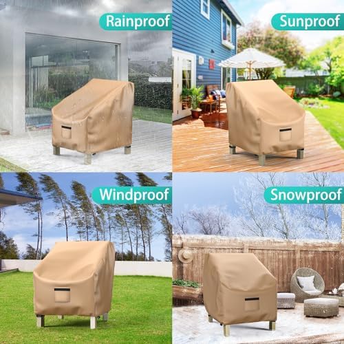 2 Pack Outdoor Patio Chair Covers Waterproof 36"Wx37"Dx36"H - Image 3