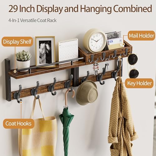 29 inch Coat Rack Wall Mount - Image 3