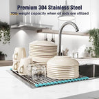 Tomorotec Roll Up Dish Drying Rack Over Sink, 304 Steel - Image 5