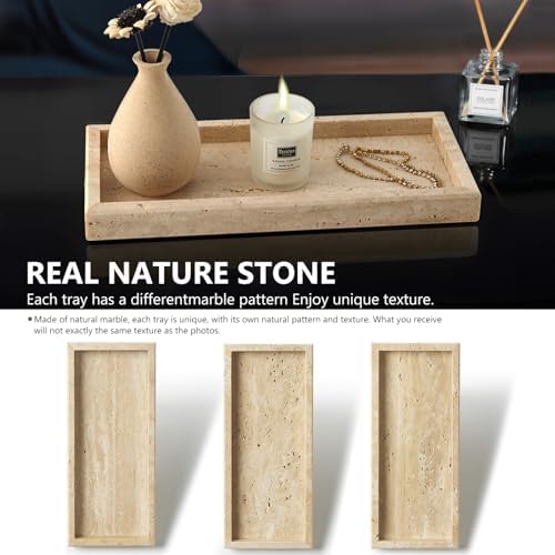 Real Natural Small Travertine Tray - Image 4