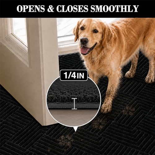 Front Door Mat Outside Entrance, 4x6ft Oversized Rubber Doormat, Large Low - Image 4