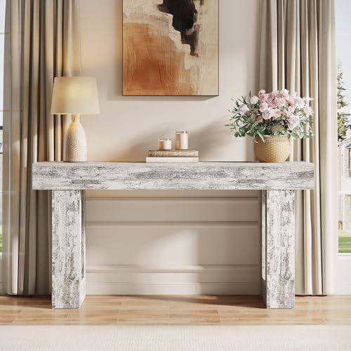 Tribesigns 63-Inch Long Console Table, Wooden Rectangular Sofa Table Behind The - Image 5