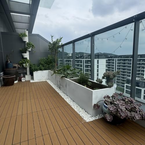 1/6/12 pcs 12x24 Inch Patio Deck Tiles, Waterproof Non-Slip Wood Plastic - Image 2