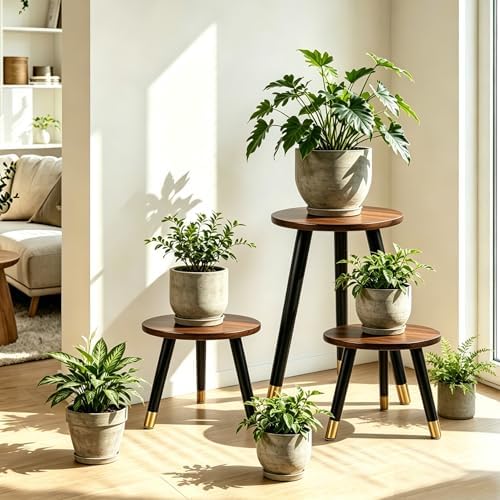 2-Pack Mid Century Plant Stand for Indoor Plants, Modern Metal Flower Pot - Image 6