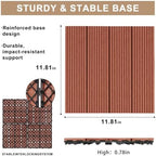 Composite Interlocking Deck Tiles Outdoor, 9 Pack - Image 3