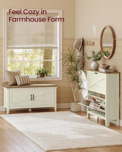 VASAGLE Shoe Bench, Farmhouse Entryway Bench - Image 7