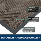 Smiry Front Door Mat Outside Entrance, Low Profile Rubber Doormat - Image 4