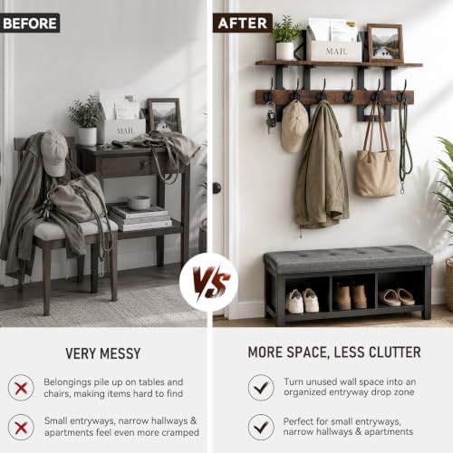 33.86" Wall Mounted Coat Rack - Image 6
