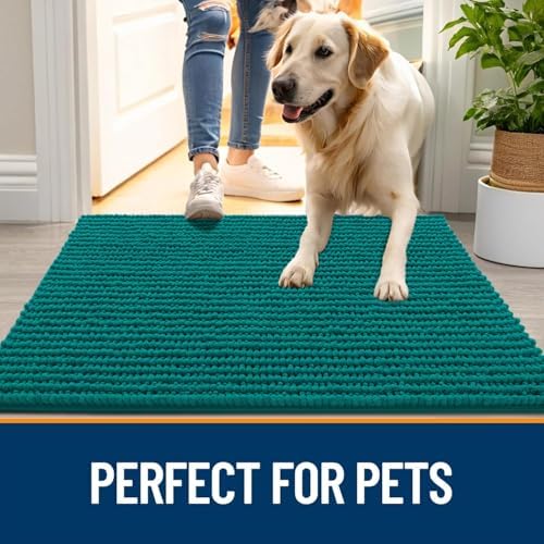 OLANLY Dog Door Mat for Muddy Paws 24x16, Extra Absorbent Chenille Mud Mat - Image 6