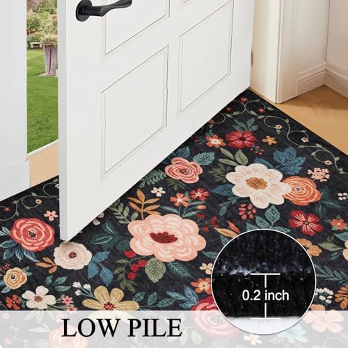 DUKINO 2x10 Runner Rug, Floral Washable Kitchen Runner Rug Non Slip - Image 6
