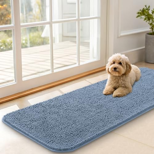 OLANLY Dog Door Mat for Muddy Paws 47x17, Super Absorbent Chenille Mud Mat by OLANLY