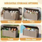 EFU Outdoor Storage Box Waterproof, 330 Gal Gen 2 Resin Deck Box Gas Struts - Image 5