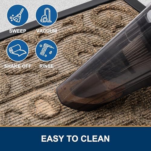 Smiry Front Door Mat Outside Entrance, Low Profile Rubber Doormat - Image 4