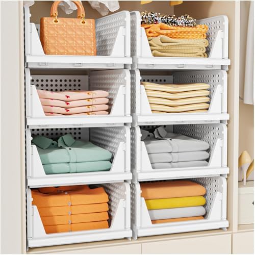 SNSLXH Closet Organizers and Storage, 5 Pack Stackable Closet Bins - Image 2