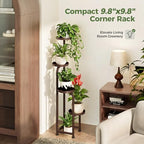Bamworld Corner Plant Stand Indoor Outdoor Tall Metal Flower Pot Stands - Image 2