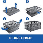 Aebeky 3-Pack Plastic Collapsible Storage Crates-30L, Foldable Plastic Crates - Image 4