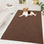 OLANLY Dog Door Mat for Muddy Paws 59x35, Extra Absorbent Chenille Mud Mat by OLANLY