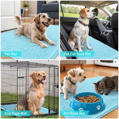 OLANLY Dog Door Mat for Muddy Paws 47x17, Super Absorbent Chenille Mud Mat - Image 7