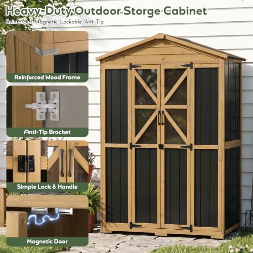 Extra Large Outdoor Storage Cabinet Weatherproof, Garden Shed - Image 5