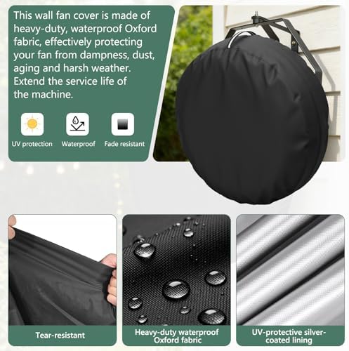 Wall Mounted Non Oscillating Fan Cover, Outdoor Waterproof Industrial Fan - Image 4