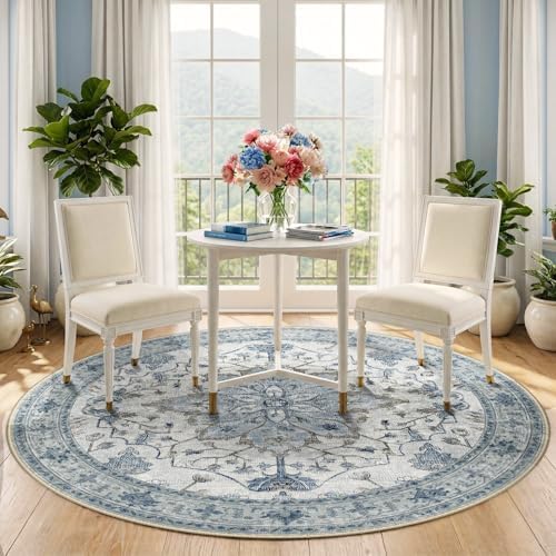 RELEANY Washable Area Rug, Round 5ft - Image 3