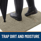 OLANLY Dog Door Mat for Muddy Paws 36x24, Super Absorbent Chenille Mud Mat - Image 2