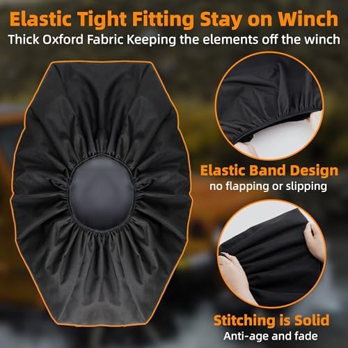 Winch Cover, Heavy Duty Waterproof Winch Protection - Image 5
