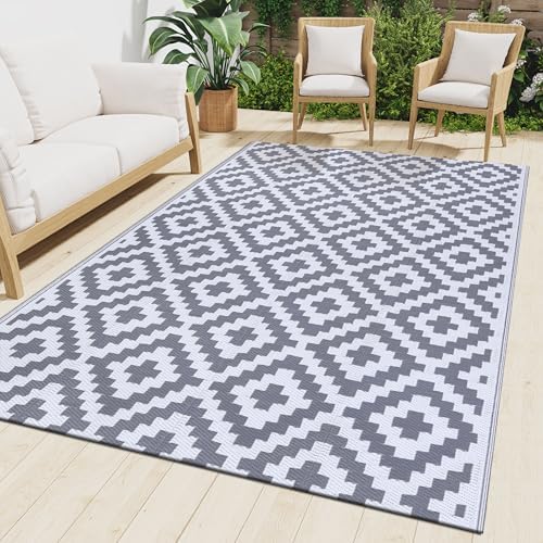 Smiry Outdoor Rug 9x18 ft Waterproof Reversible Boho Mat by Smiry