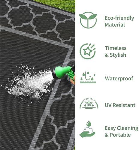 GENIMO Outdoor Rug, Waterproof Plastic Rugs 10'x14' - Image 6