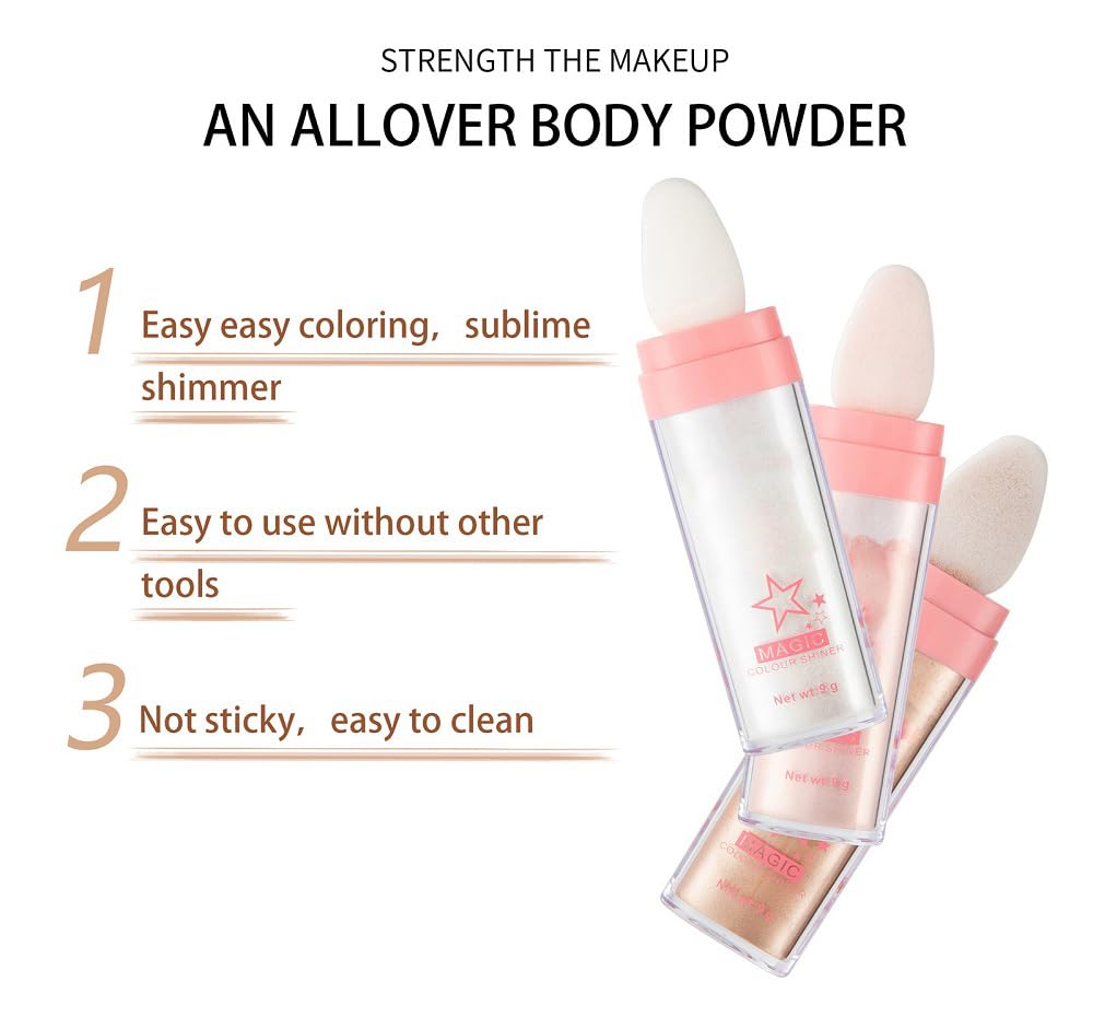 Gold Glitter Powder, Neon Outfit Party Body Sparkling Highlighter Makeup (05#Gold)