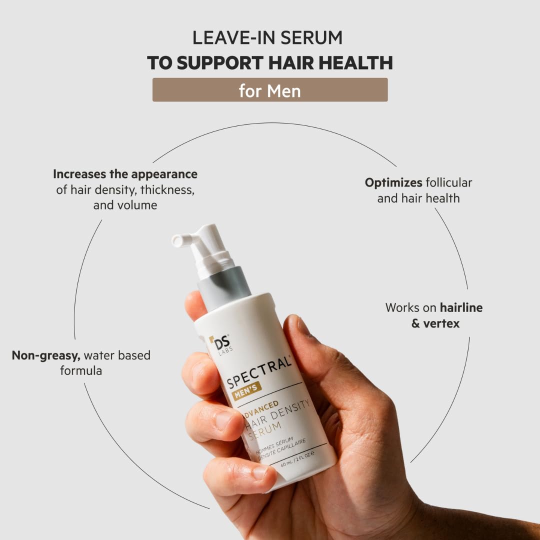 DS Labs Spectral Men’s Hair Density Serum (formerly Spectral.DNC-N), 60mL - Lightweight Leave-In for Fuller Looking, Thicker Looking Hair, Fast Absorbing, Non-Greasy, For All Hair Types