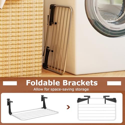 GIANTEX Portable Clothes Drying Rack, 25.5" Aluminum Hanging Laundry Rack - Image 3