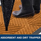 Smiry Front Door Mat Outside Entrance, Low Profile Rubber Doormat - Image 3