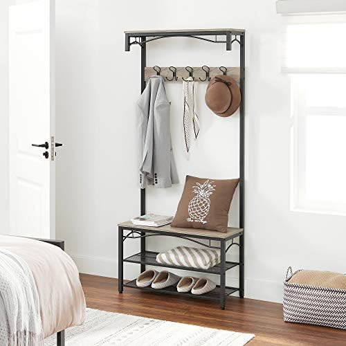 VASAGLE Shoe Bench Rack, 3-Tier Storage Shelf - Image 3