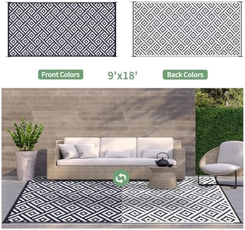 GENIMO Outdoor Rug, Waterproof Plastic Rugs 9'x18' - Image 3