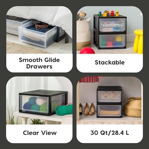 IRIS USA 2-Pack 30 Qt. Stacking Drawer Organizer - Image 6