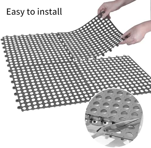 16Pack Drainage Interlocking Floor Mats, 11.8" x 11.8" Non-Slip Shower Bathroom - Image 4