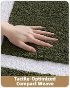 Color&Geometry Mini Green Bathroom Rugs 24x16, Extra Soft Absorbent Microfiber - Image 5